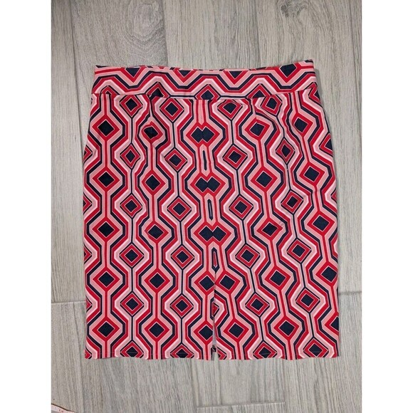 Michael Kors Geometric Print Skirt Pink Navy Blue‎ Size 10 - Picture 2 of 9
